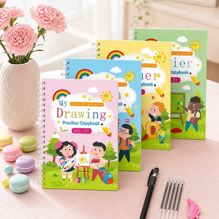 Набір із 4 книжок для практики письма Magic Grooved